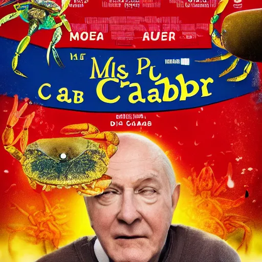 Prompt: Mister Jean Paul the crab. Movie poster. High resolution