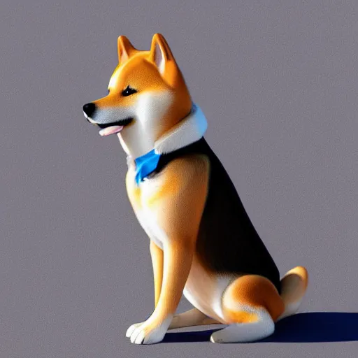 Image similar to A Shiba Inu dog dressed as a business man, realistic, 4k