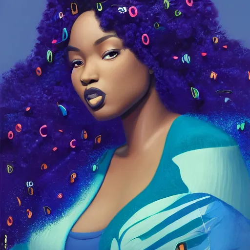 Image similar to stunning, coherent, beautiful painting, still of black bbw woman in wal-mart, follow shot, 3d, in the style of pixar, comic book style, 3d, highly detailed, highly detailed, sharp focus, bokeh, depth of field, 16k resolution, Unreal Engine 5, coherent, cinematic lighting, photorealistic, by Zhang Jingna