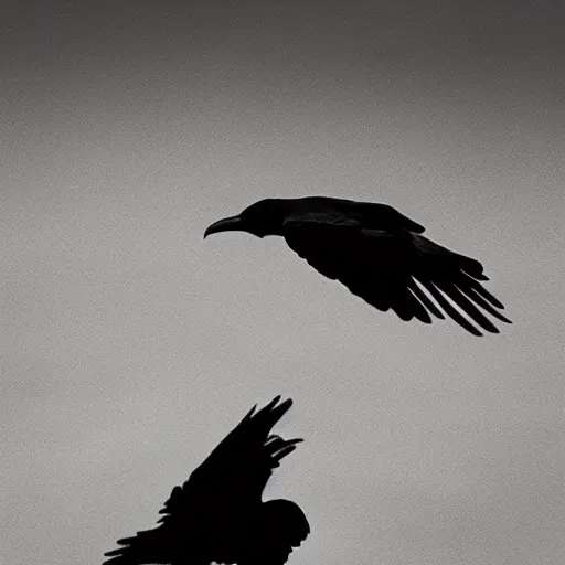 Image similar to crow flying out of old man's mouth