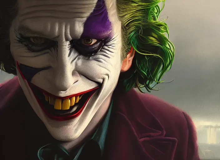 Prompt: highly detailed portrait of james spader as the joker, in batman comics, stephen bliss, unreal engine, fantasy art by greg rutkowski, loish, rhads, ferdinand knab, makoto shinkai and lois van baarle, ilya kuvshinov, rossdraws, tom bagshaw, global illumination, radiant light, detailed and intricate environment