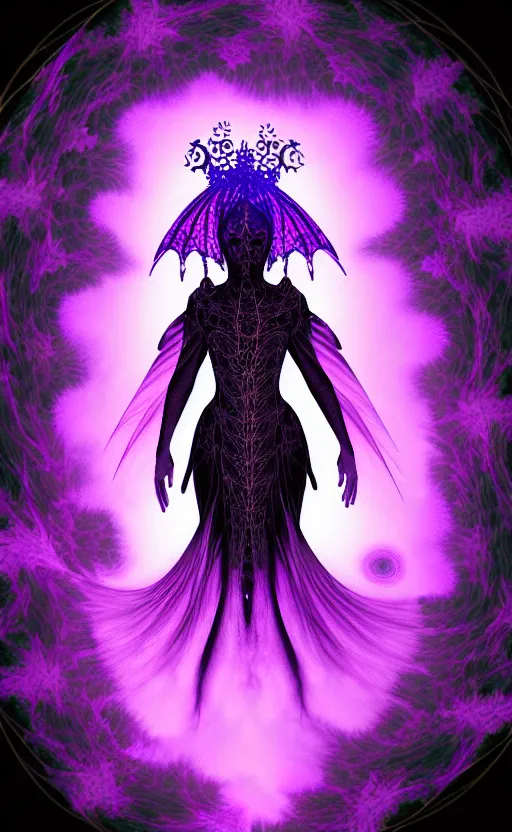 Image similar to Gothic princess in dragon armor made of Fractal flame,