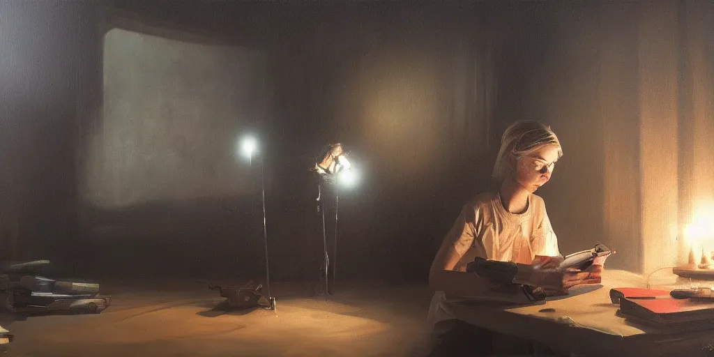 Prompt: knowledge is power, cinematic lighting, detailed oil painting, hyperrealistic, 8k