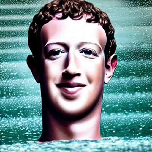 Prompt: mark zuckerberg made of water