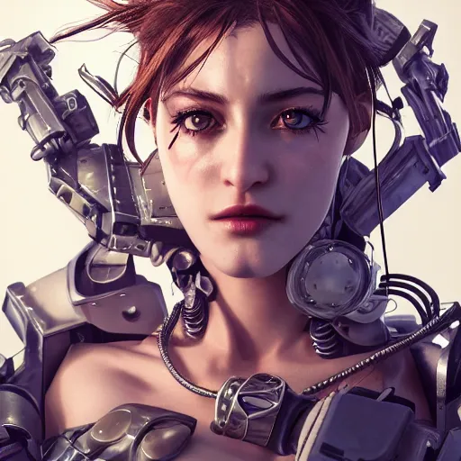 Prompt: studio portrait of tracey emin cosplay as mecha paladin absurdly beautiful, elegant, young sensual graceful woman, ultrafine hyperrealistic detailed face illustration by kim jung gi, irakli nadar, intricate linework, colors, matte, octopath traveler, final fantasy, octane render, trending on artstation, intricate environment