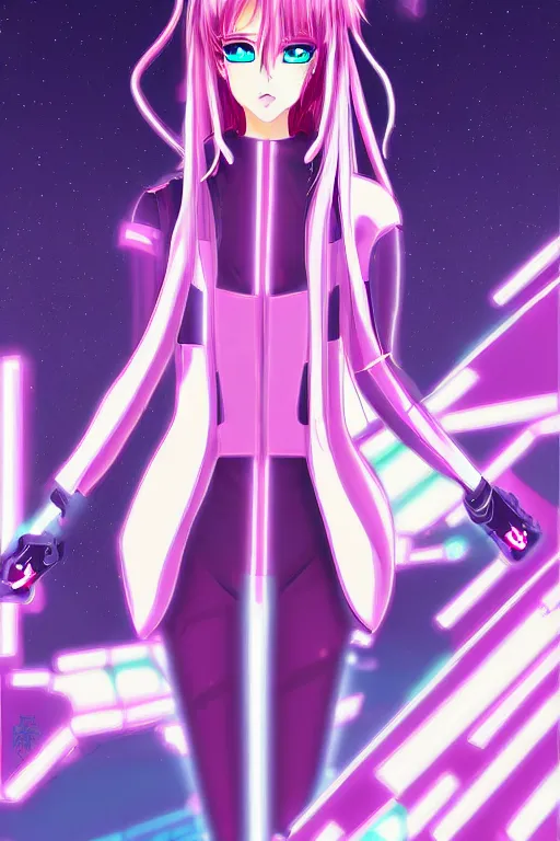 Image similar to portrait anime visual of futuristic female cyber airforce, on neon light tokyo snowy rooftop, by serafleur