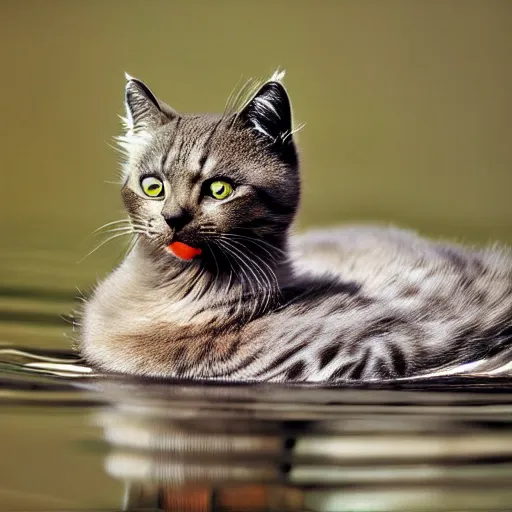 Image similar to a feline duck - cat - hybrid, animal photography, wildlife photo