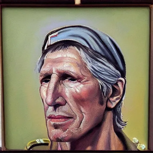 Prompt: “Oil painting of Roger Waters as a World War 1 general, 4k”