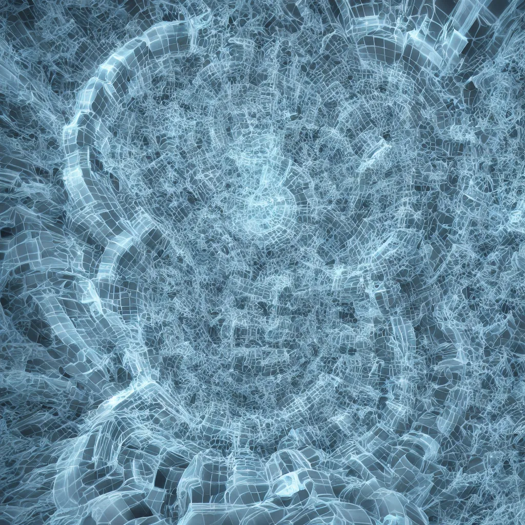 Image similar to impossible 3 d fractal, octane render