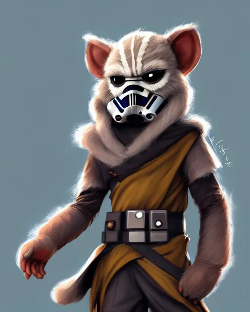 Image similar to character concept art of a cute young male anthropomorphic starwars furry | | cute - fine - face, pretty face, key visual, realistic shaded perfect face, fine details by stanley artgerm lau, wlop, rossdraws, james jean, andrei riabovitchev, marc simonetti, and sakimichan, trending on artstation