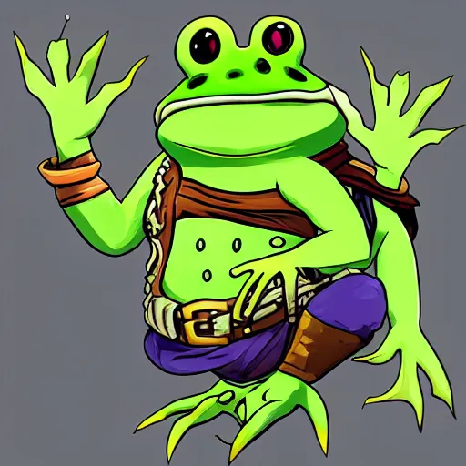 Prompt: pirate frog : a league of legends character