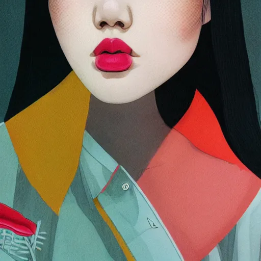 Image similar to lee jin - eun by martine johanna, rule of thirds, seductive look, beautiful