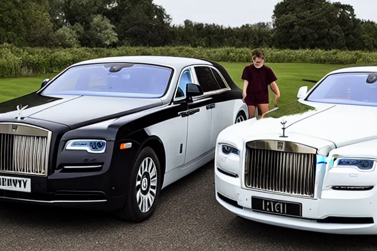 Image similar to stoned teenagers decided to drown Rolls-Royce