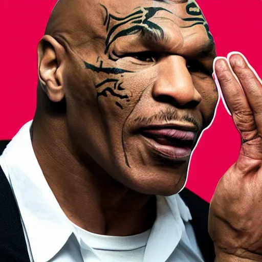 Image similar to watch out!! mike tyson will bite your ear off!!