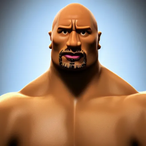 Prompt: dwayne johnson in roblox, roblox deisgn, roblox avatar, digital art, 3 d art, third dimension