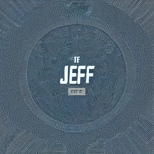 Image similar to “JEFF” text, JEFF “(((JEFF)))))” text logo, simple white background Victo Ngai, Kilian Eng