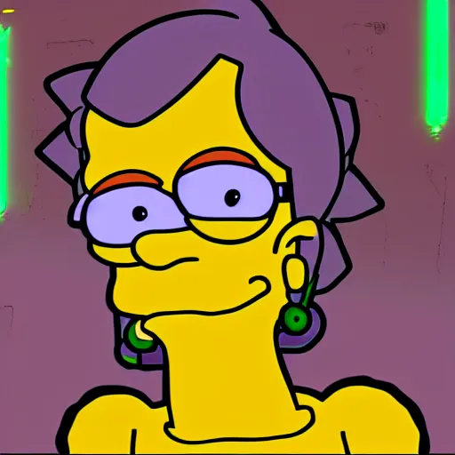 Prompt: photorealistic cyberpunk Lisa Simpson hd