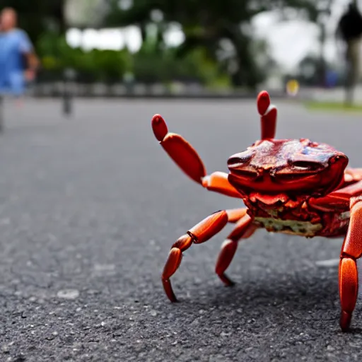 Image similar to Mark Zuckerberg crab walking to the dollar store