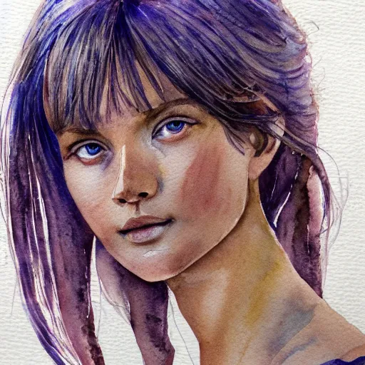 Image similar to watercolor art on paper, leo girl portrait, highly detailed, artstation, masterpiece, award - winning