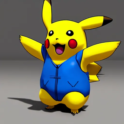 Prompt: pikachu in fornite holding shotgun ray tracing 3 d cgsociety dramatic lighting