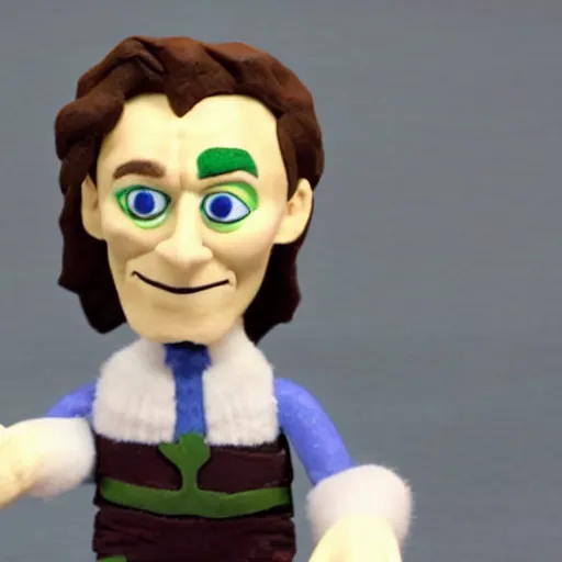 Image similar to tom hiddleston loki claymation