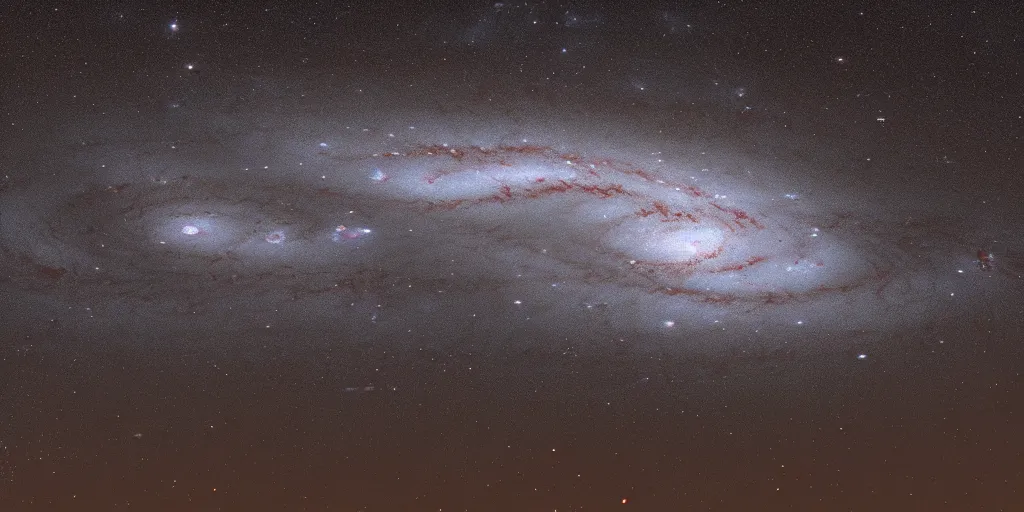 Image similar to view of the spiral galaxy, milky way, kodak gold 2 0 0, unreal engine 5