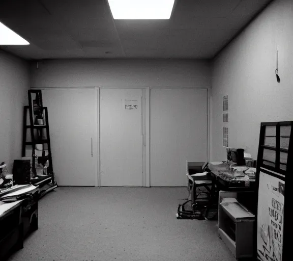 Prompt: lo-fi pictures of backrooms