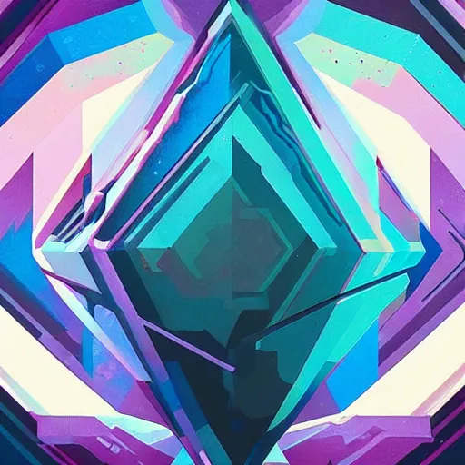 Image similar to An abstract sci-fi crystal by Petros Afshar, acrylic paint