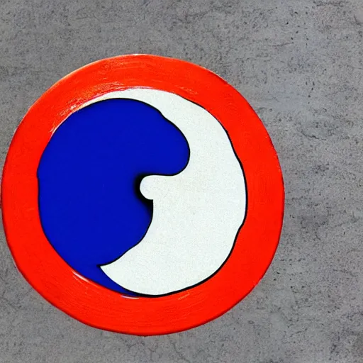 Prompt: A high-tech yin and yang bagua