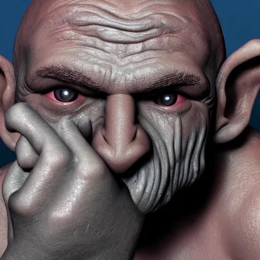 Prompt: a goblin picking his nose, hyperrealistic, detailed, octane render