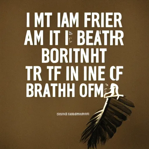 Image similar to i am but a feather on the breath of god