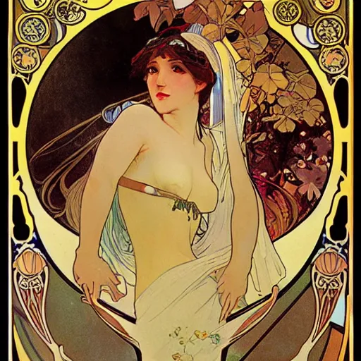 Image similar to tifa lockheart by alphonz mucha