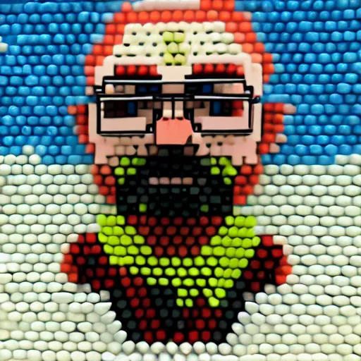 Image similar to walter white made of marbles, voxels