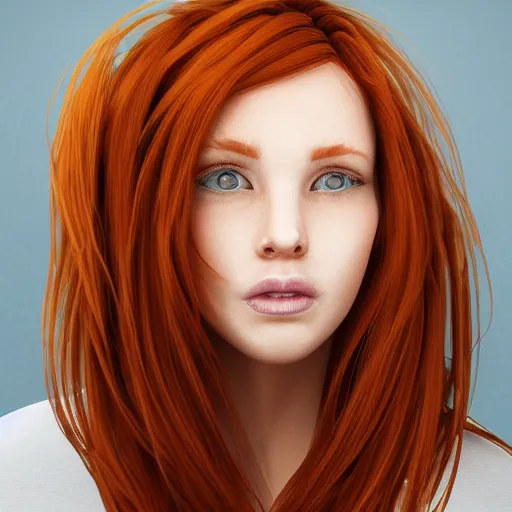 Prompt: portrait of ginger hair woman detailed face, detailed 8 k