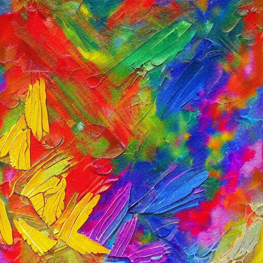 Image similar to you make me feel like dancing dance. spread wings. heart. flight. colorful. beautiful. impasto. texture