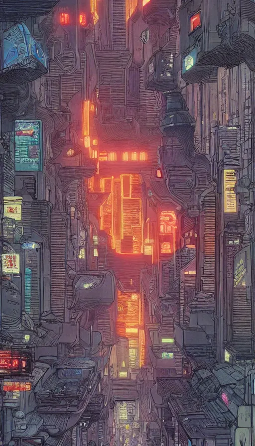 Prompt: Super Mario Brothers. Blade Runner 2049. concept art by James Gurney and Mœbius.