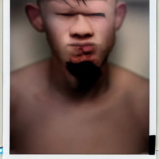 Image similar to an esports pro, portrait, polaroid, by wolfgang tillmans