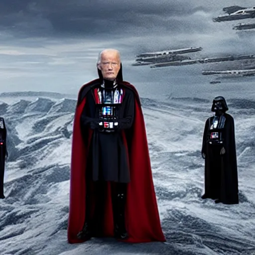 Image similar to Emperor Biden, Joe Biden dressed as a sith lord in the new star wars, promo still