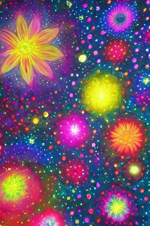 Prompt: cosmic flowers