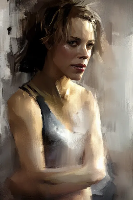 Image similar to A painting of Rachel McAdams, by Jeremy Mann