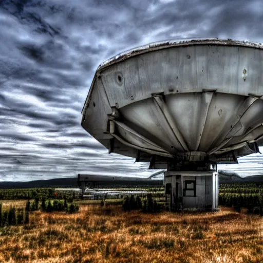 Prompt: abandoned cold war radar installation, 2 0 1 0 photo, 4 k, 8 k, art station