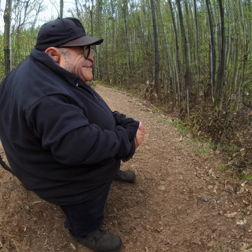 Image similar to danny devito trailcam footage