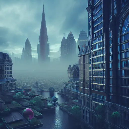 Image similar to magical ethereal city in the clouds with people walking around, highly detailed, 4k, HDR, award-winning, octane render, trending on artstation, volumetric lighting