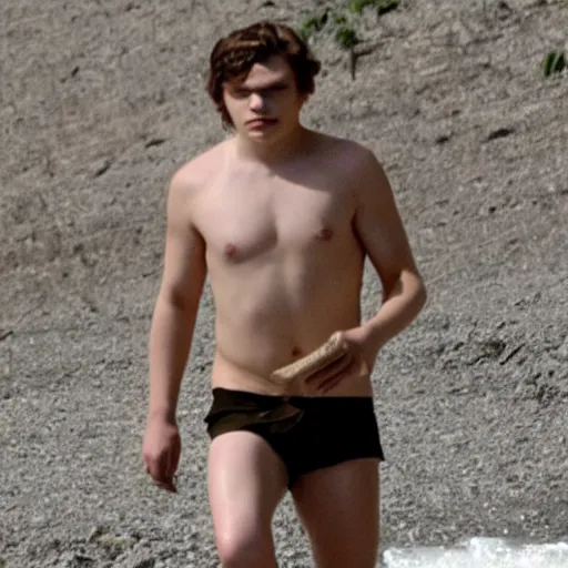 evan peters shirtless showing his feet Stable Diffusion