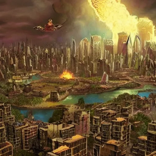 Image similar to I like how many of them look like giant raccoons destroying a city too. Bring on the giant city-destroying raccoons, the humans have had control for long enough.