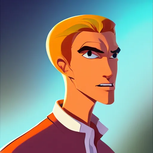 Image similar to face icon stylized minimalist the new adventures of johnny quest, loftis, cory behance hd by jesper ejsing, by rhads, makoto shinkai and lois van baarle, ilya kuvshinov, rossdraws global illumination