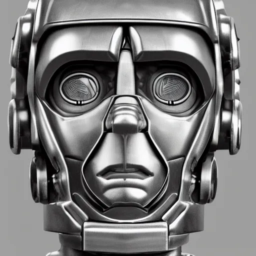 Image similar to close up realistic cyberman with david tennant's head, pencil sketch cinematic lighting, render, fantasy