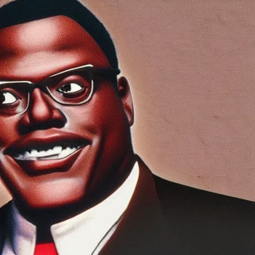 Image similar to bernie mac, made of clay, claymation