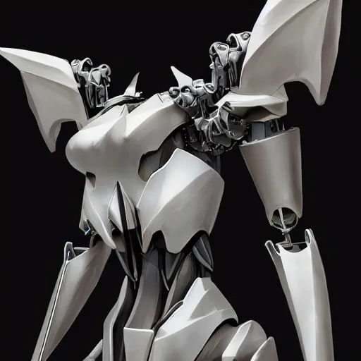 Image similar to bust of a beautiful majestic anthropomorphic humanoid robot mecha female dragon, with smooth and streamlined armor, standing and posing elegantly, well detailed dragon head with epic LED eyes and a warm maw, sharp and dangerous sleek design, two arms, two legs, long tail, beautiful digital art, artstation, DeviantArt, FurAffinity, professional, depth of field, close-up, hd, octane render, sunset lighting