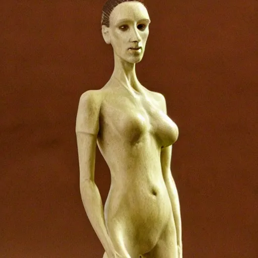 Prompt: sculpture of a female android by Antoni Gaudi